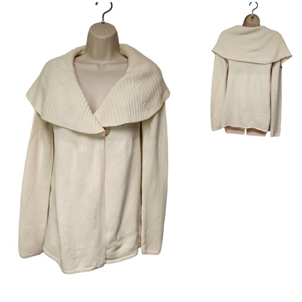 The Limited Womens Small Beige Tan Shawl Neckline Wool Cardigan Sweater Size SM